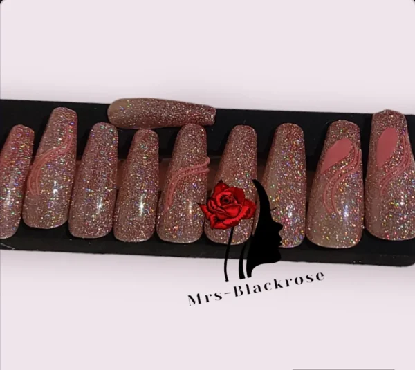 Mrs-Blackrose HM004 Press On Nails – Elegant & Reusable