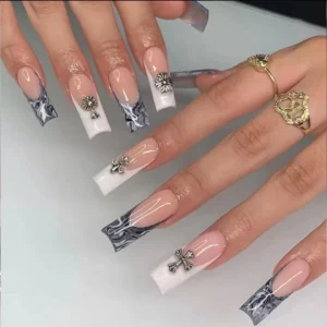 Mrs-Blackrose #16 – Luxury Press-On Nails | Elegant & Reusable