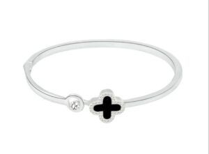 Silver Clover Bracelet – Stainless Steel, Nickel-Free