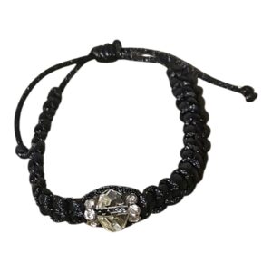 adjustable woven bracelet in black